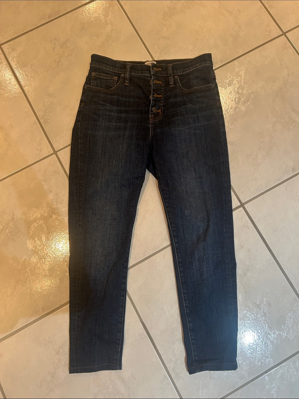 J. Crew Dark Blue Button-Fly Denim Jeans